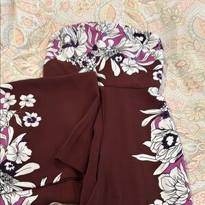 Express Brown and White Floral Jumpsuit